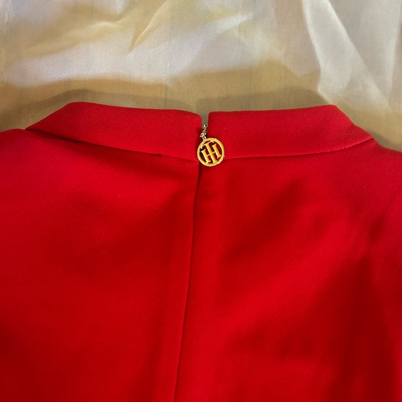 Red Tommy Hilfiger Ruffle Sleeve Dress - Picture 5 of 7